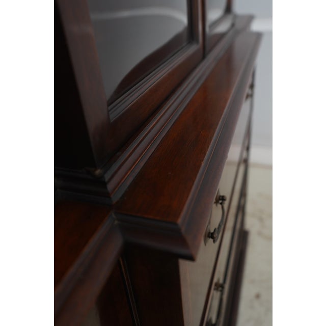 Vintage Mahogany 4 Door Breakfront China Cabinet For Sale - Image 15 of 16