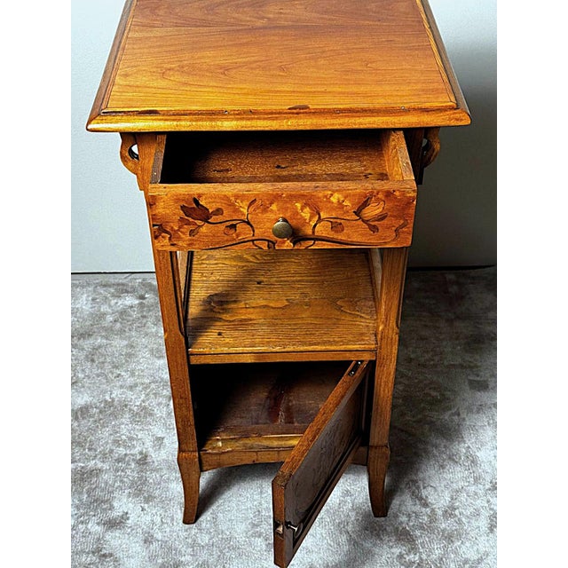 Late 19th Century Gallé Émile French Art Nouveau Nightstand For Sale - Image 5 of 12