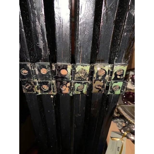 Late 19th Century Chirnoisezie 6 Panels Folding Screen For Sale - Image 9 of 12