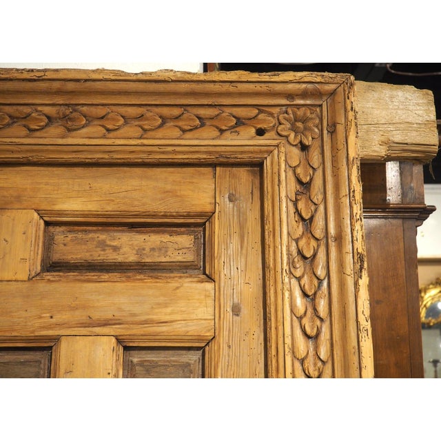 Spanish 18th Century Spanish Paneled Pine and Walnut Door With Frame For Sale - Image 3 of 18