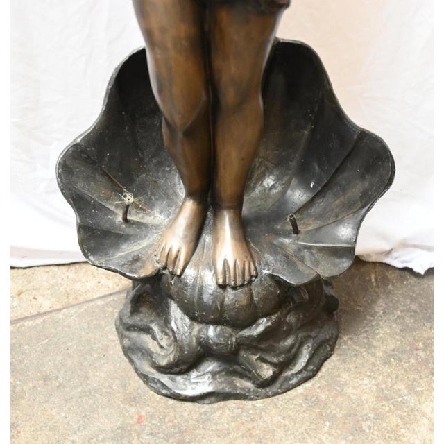 After Botticelli, Siren Statue Fountain Birth of Venus, 1930, Bronze For Sale - Image 6 of 8