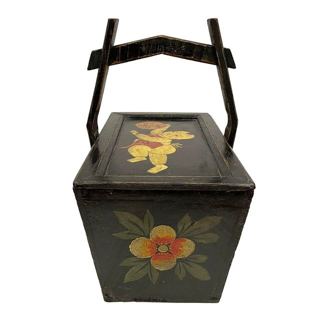 Early 20th Century Antique, Chinese Hand Painted Meal Delivery and Lunch Box For Sale - Image 5 of 9