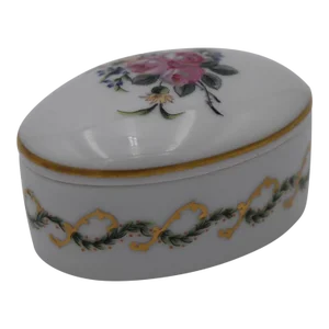 Vintage Limoges Lidded Oval Trinket Box
