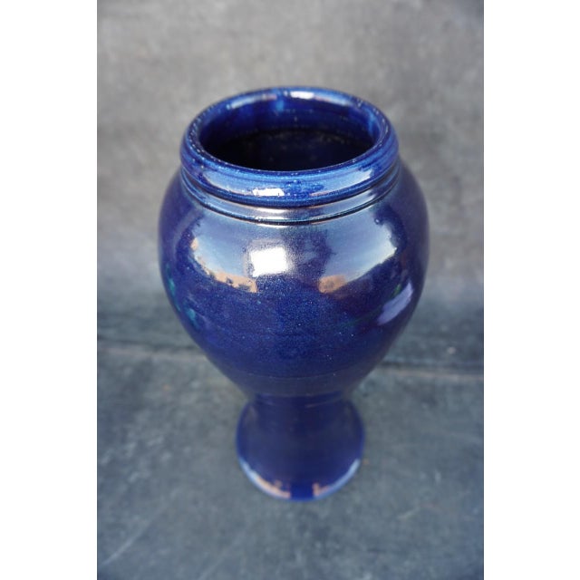 American 1930s Ink Blue Bauer Vase For Sale - Image 3 of 6