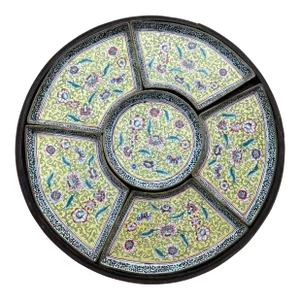 Antique Chinese Hand-Painted Enameled Sweetmeat Tray