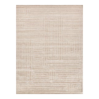 Exquisite Rugs Castelli Handmade Bamboo Silk & Cotton Beige Rug-10'X14' For Sale