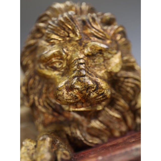 Neoclassical Grand Tour Lion and Fluted Column Table Lamp in Gilt Wood, 1880 For Sale - Image 14 of 18