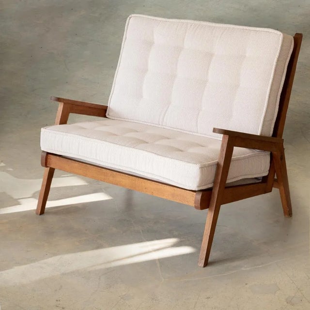 French 1950s French Oak Settee For Sale - Image 3 of 12