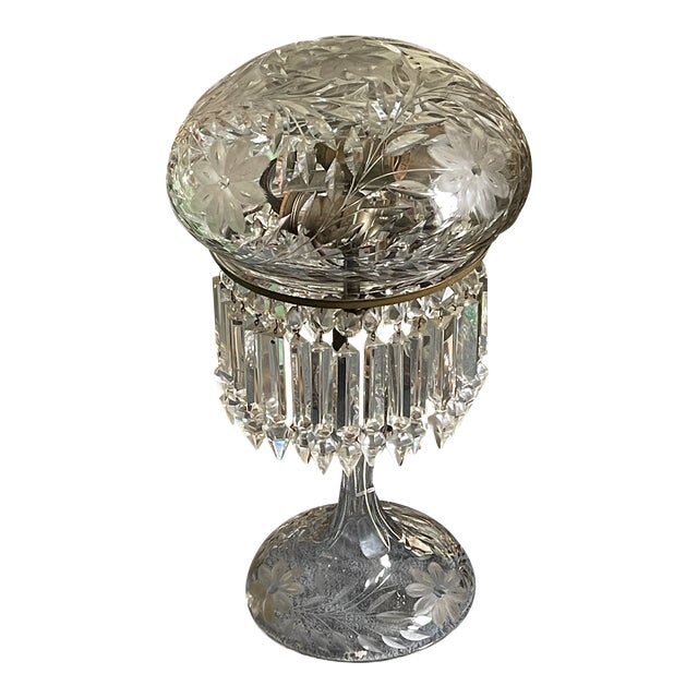 Antique Crystal Mushroom Lamp Chairish