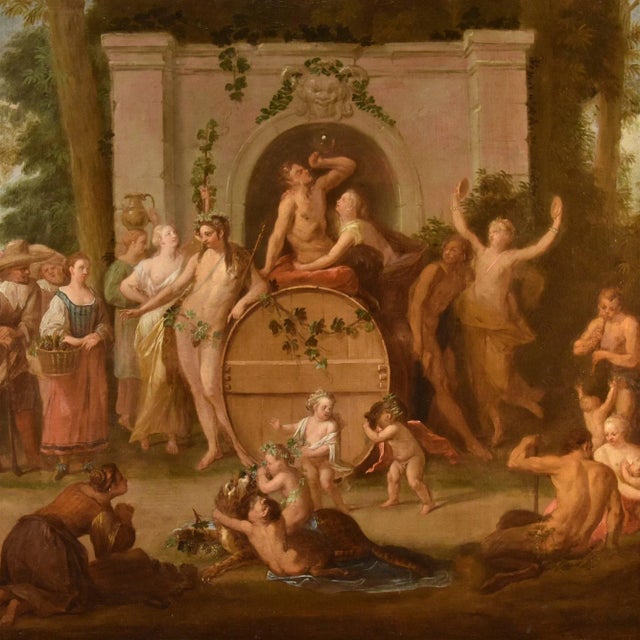 Rococo Jean Jacques Spoede, Triumph of Bacchus, 1730, Oil on Canvas, Framed For Sale - Image 3 of 15
