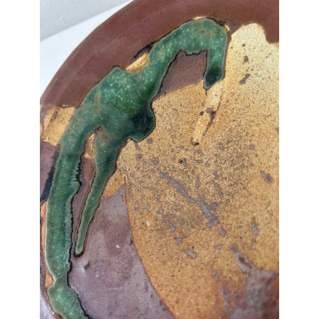 Contemporary Vintage Studio Pottery Absract Decorative Plate For Sale - Image 3 of 10