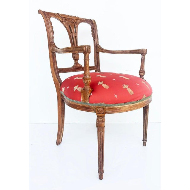 Antique Carved Venetian Plastered Wood Armchairs With Pineapple Seats For Sale In Miami - Image 6 of 12