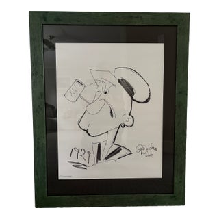 Large Framed Original Popeye Drawing by George Wildman – Signed – 26 X 32 Statement Piece For Sale
