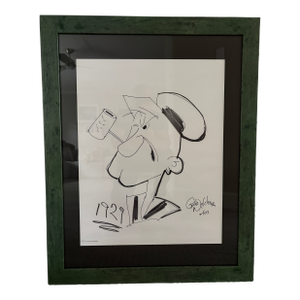 Large Framed Original Popeye Drawing by George Wildman – Signed – 26 X 32 Statement Piece