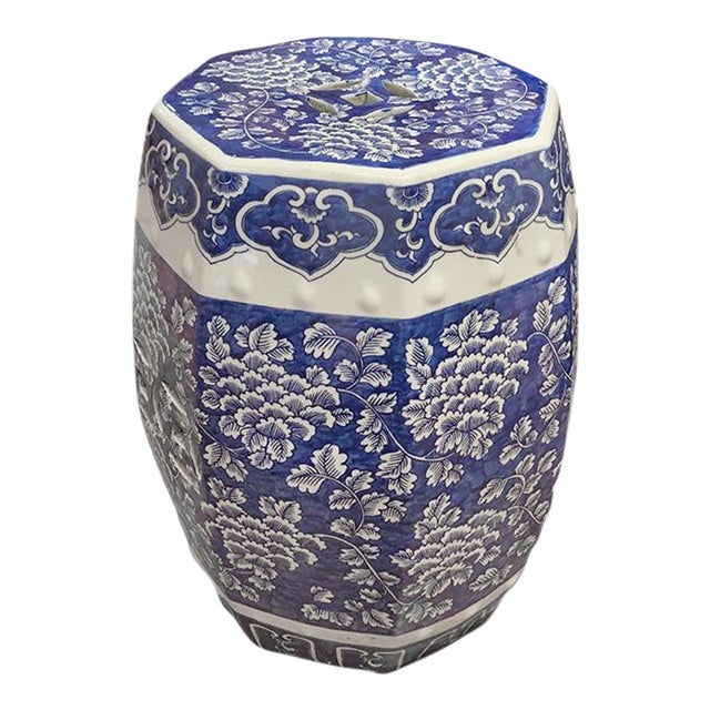 Vintage Blue & White Asian Garden Stool Chairish