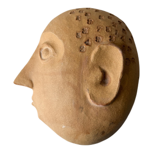 1950s David Gil Ceramic Abstract Face Sculpture Half for Bennington Pottery