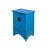 1990s Oriental Distressed Cerulean Blue Medallion Hardware End Table Nightstand For Sale - Image 4 of 10