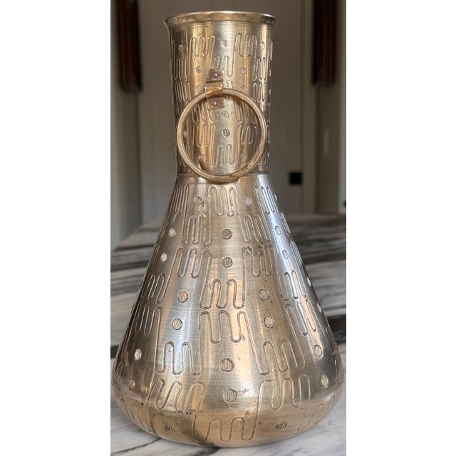 Made in India Mid-Century Modernist Solid Brass Vase, Polished For Sale - Image 10 of 13