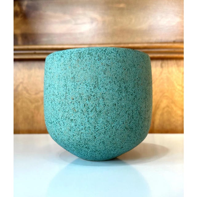 Ceramic Vase with Green Glaze by John Ward For Sale In Atlanta - Image 6 of 12