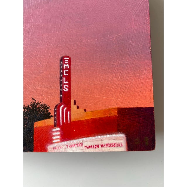 1990s 1990's Oil on Wood "Mel's" by Gerald Schwartz For Sale - Image 5 of 8