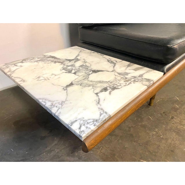 1960s Adrian Pearsall Attributed Daybed in Walnut With Carrera Marble Endtables For Sale - Image 10 of 16