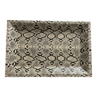 Furbish Studio Faux Python 19” Rectangle Tray For Sale
