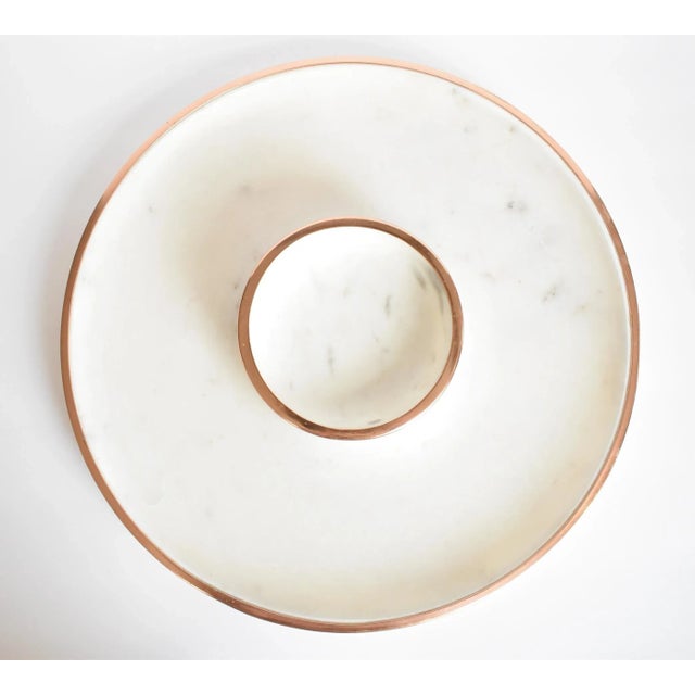 Contemporary Early 21st Century Williams-Sonoma White Marble Serving Platter & Bowl For Sale - Image 3 of 9