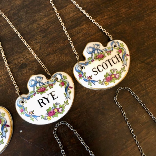 Vintage English Porcelain Decanter Labels Set of 8 Chairish