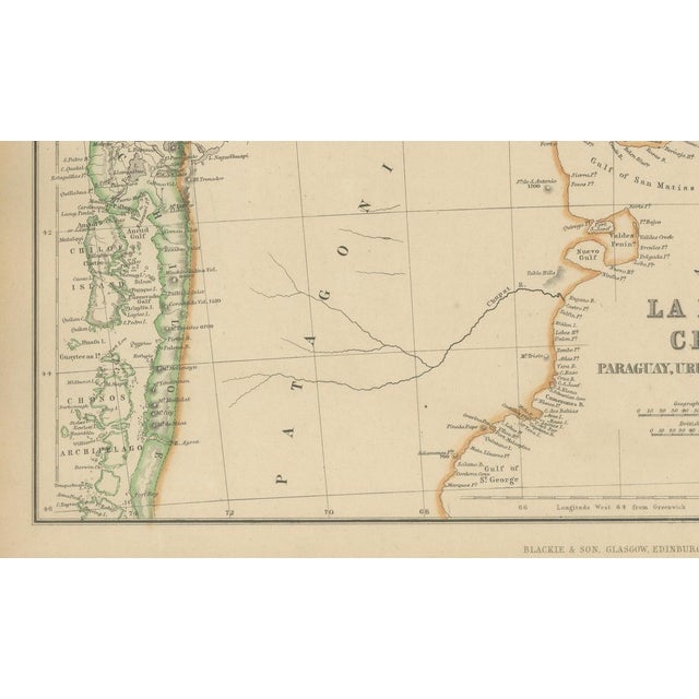 Antique Map of La Plata, 1860 For Sale - Image 9 of 14