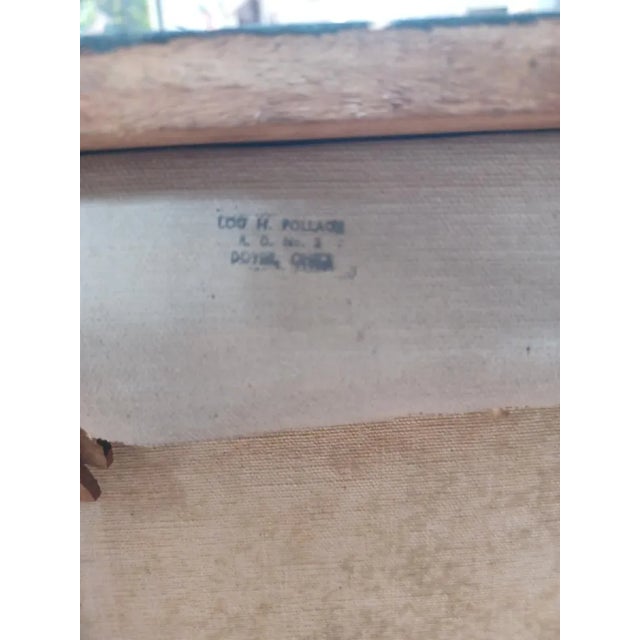 Vintage Abstract Oil Painting on Canvas Signed Lou H P For Sale - Image 4 of 5