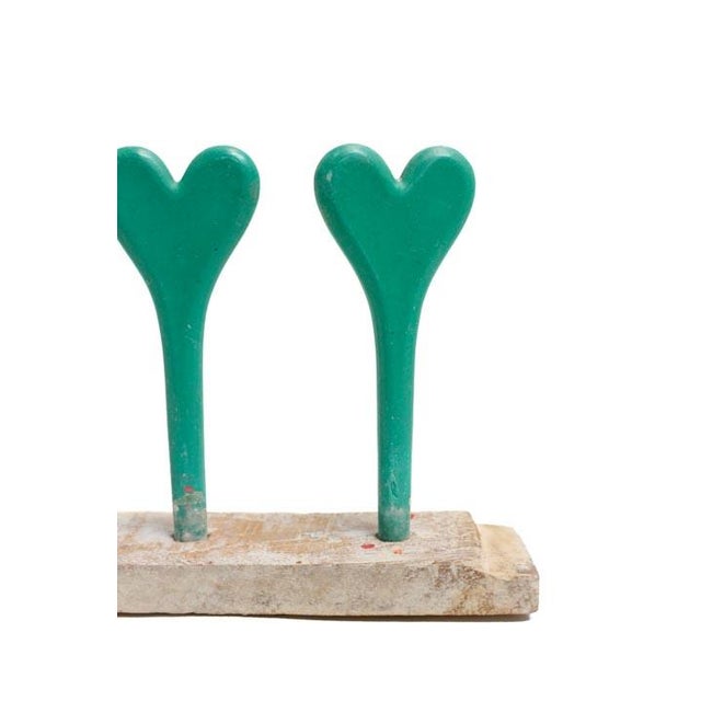 Wood Sweet Heart Balloon Form Strand Green Sm For Sale - Image 7 of 10