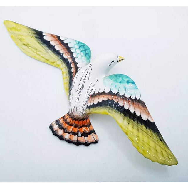 Large Ceramic Majolica Wall Bird For Sale - Image 6 of 14
