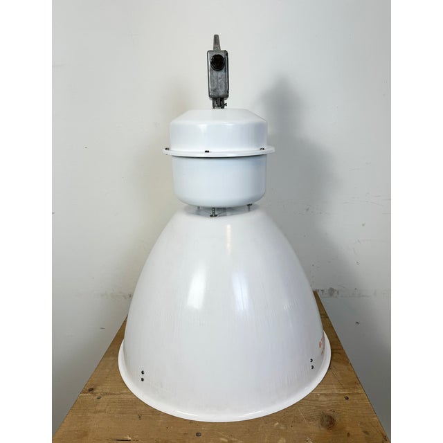 Large Industrial Factory Lamp in White Enamel from Elektrosvit, 1990s For Sale - Image 10 of 16