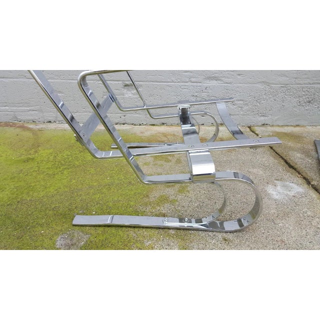 Poul Kjaerholm Attrib. Mid-Century Modern Flat Bar Steel Chrome Lounge Chairs - A Pair For Sale In San Francisco - Image 6 of 10