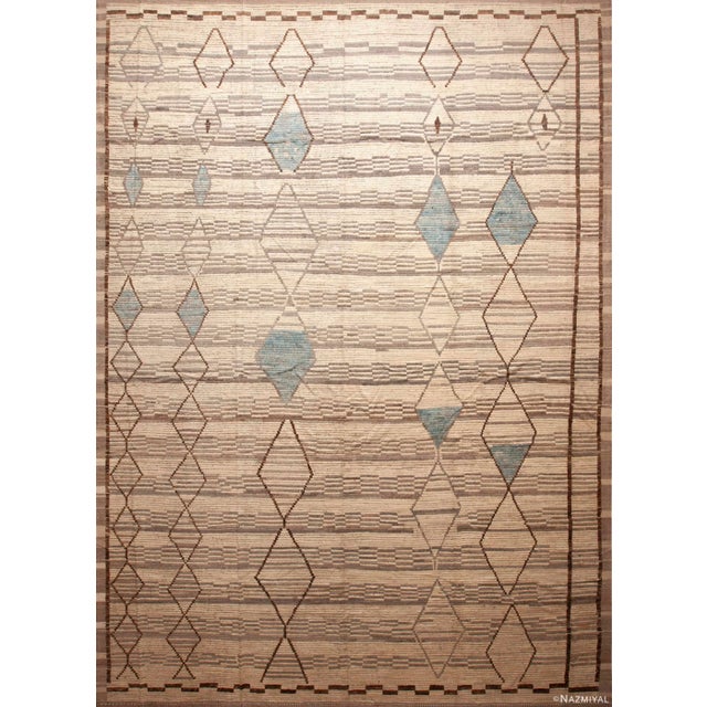 Nazmiyal Collection Large Geometric Tribal Diamond Modern Area Rug For Sale