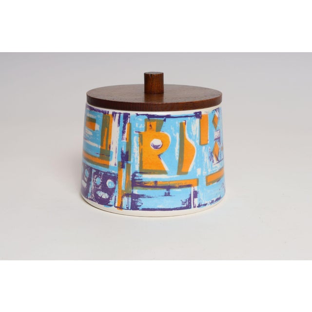 Vintage Elfi Stadler for Schramberg Faience Ceramic Lidded Jar / Canister / Box For Sale In New York - Image 6 of 17
