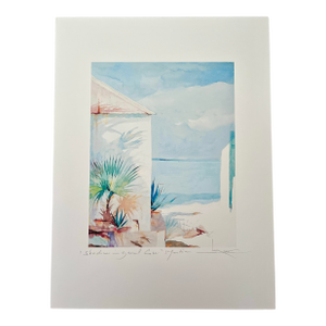 Antoine Chapon Signed Giclée “Shadows in Grand Case” – Caribbean Coastal Watercolor