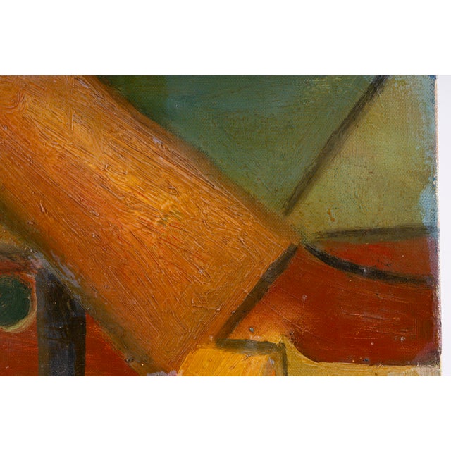 Di Salvo, Abstract Composition with Architectural Forms, 1965, Oil on Canvas For Sale - Image 9 of 15