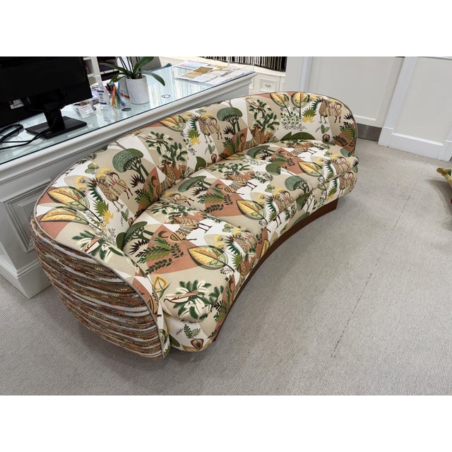 Scalamandre Sofa Upholstered in Llamas Fabric Showroom Floor Display