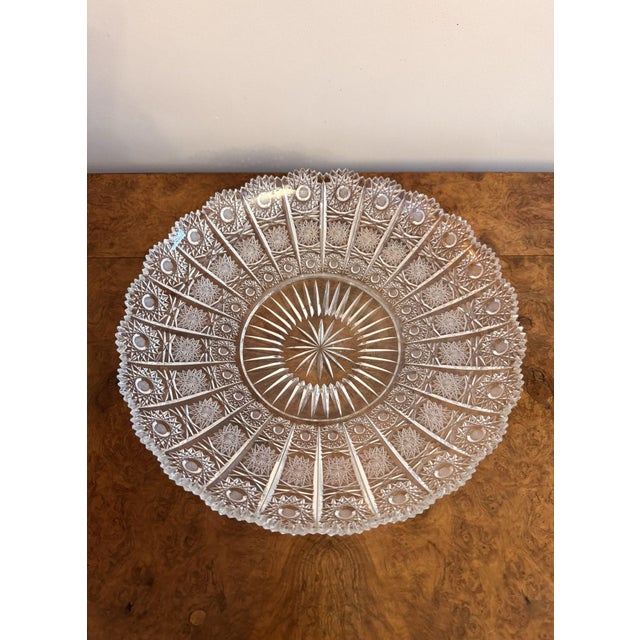 Large Antique Edwardian Cut Glass Dish, 1900 For Sale - Image 3 of 6