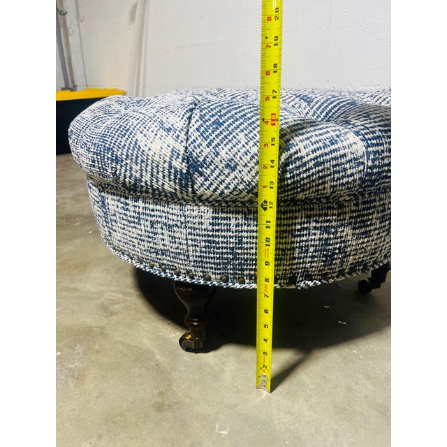 Wood Porter Tufted Ottoman For Sale - Image 7 of 8