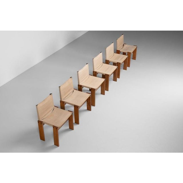 Monk Chairs in Canvas by Afra and Tobia Scarpa for Molteni, Italy, 1974, Set of 6 For Sale - Image 16 of 18