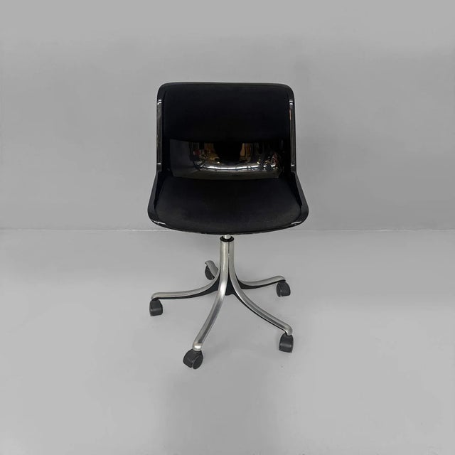 Italian Modern Black Office Chair by Osvaldo Borsano for Tecno, 1970s For Sale - Image 3 of 18