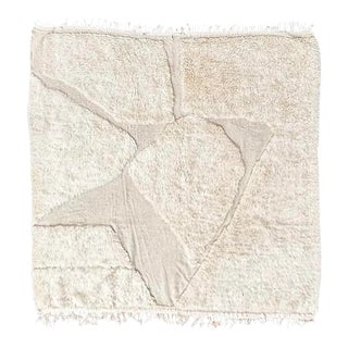 Oversized White Modern Moroccan Fluffy Rug For Sale