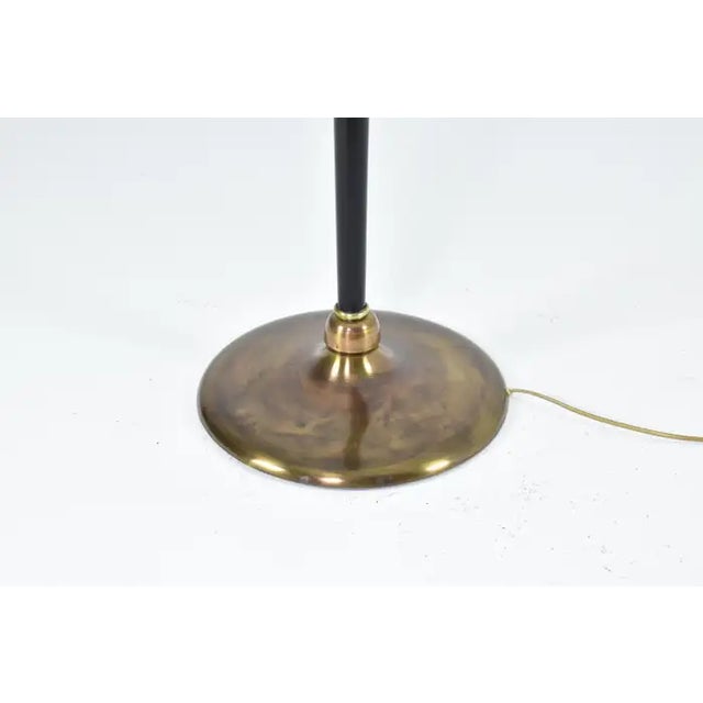 Italian Mid-Century Modern Sculptural Brass and Lacquered Floor Lamp, 1950s For Sale - Image 11 of 13