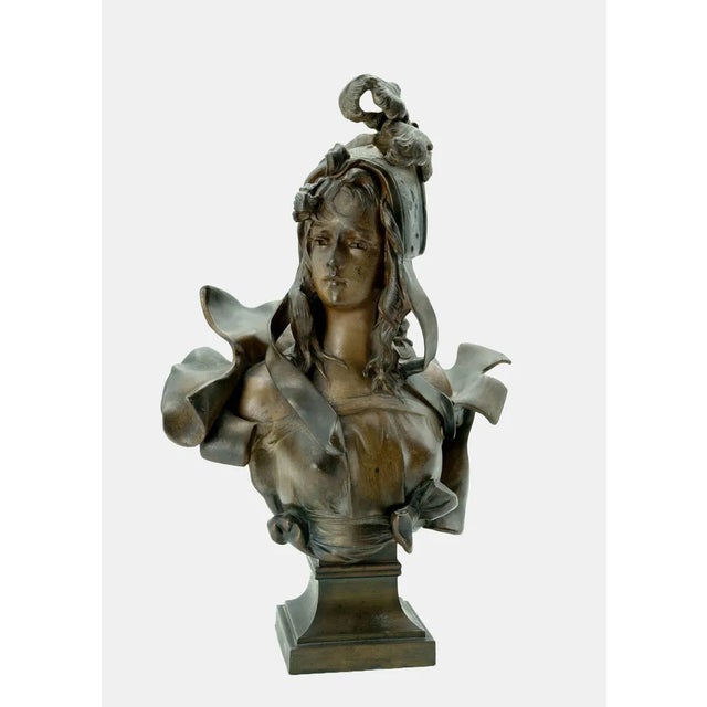 Bronze Bust of a Young Woman by Anton Nelson, 1890s For Sale - Image 10 of 13