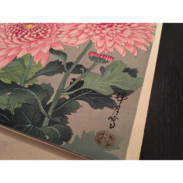 "Chrysanthemums" Japanese Woodblock Chairish