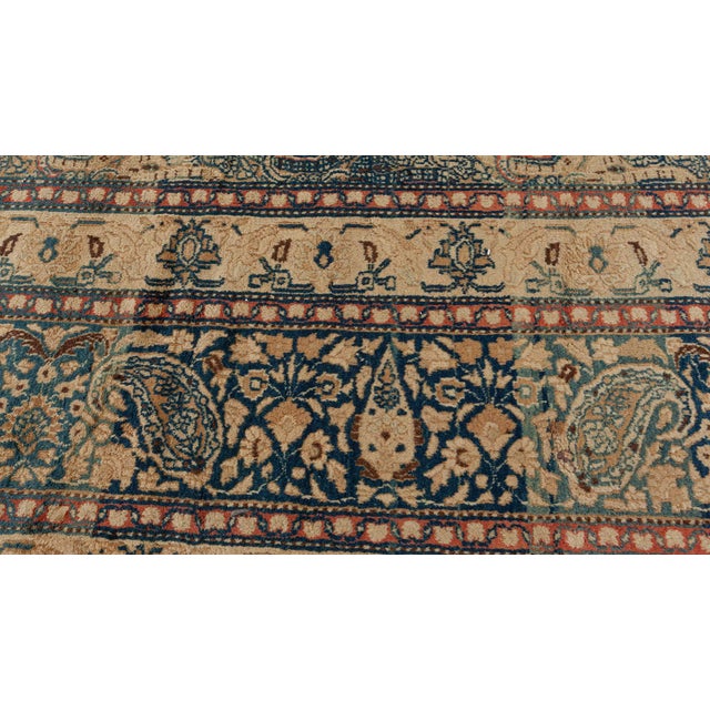 Textile Authentic Persian Meshad Handmade Wool Rug For Sale - Image 7 of 10