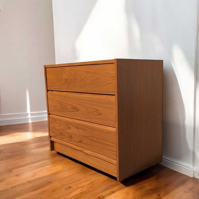 Mid-Century Modern 1960s Petite Danish Modern Teak Three-Drawer Dresser or Nightstand For Sale - Image 3 of 13