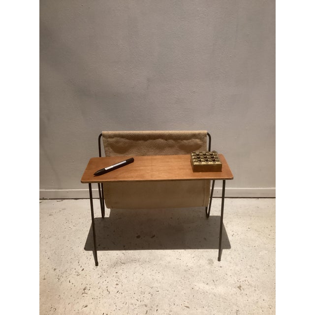 Mid-Century Modern Vintage Dutch Newspaper Rack Side Table, 1950 For Sale - Image 3 of 6